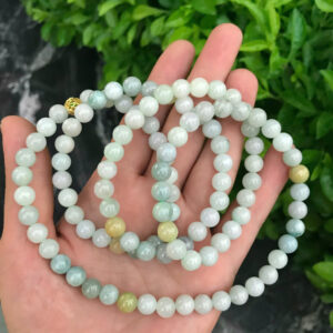 Chuỗi 108 Hạt Ngọc Phỉ Thuý A Myanmar Tam Sắc – 7.8–8 mm