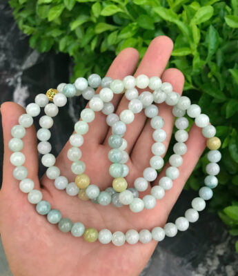 Chuỗi 108 Hạt Ngọc Phỉ Thuý A Myanmar Tam Sắc – 7.8–8 mm